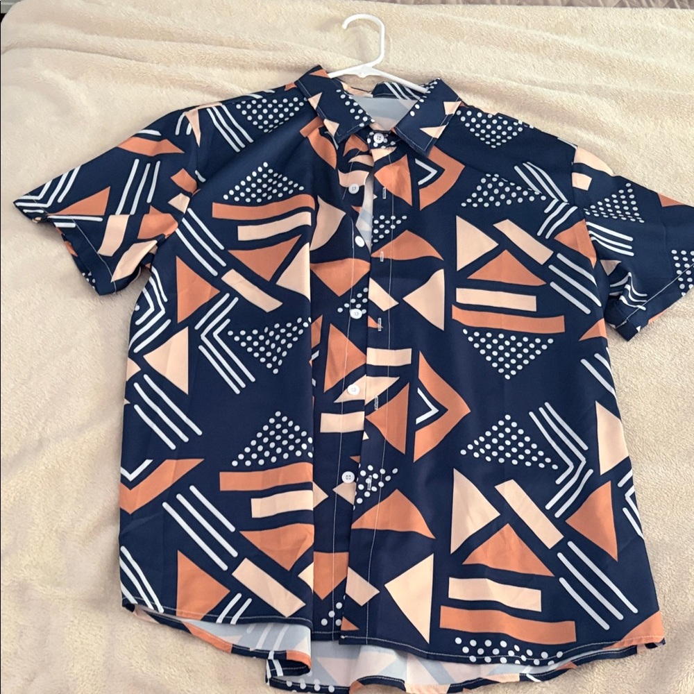 Geometric Pattern Short Sleeve Shirt